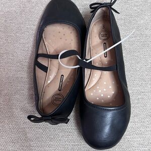 Wonder Nation Black Ballet Flats with Strap